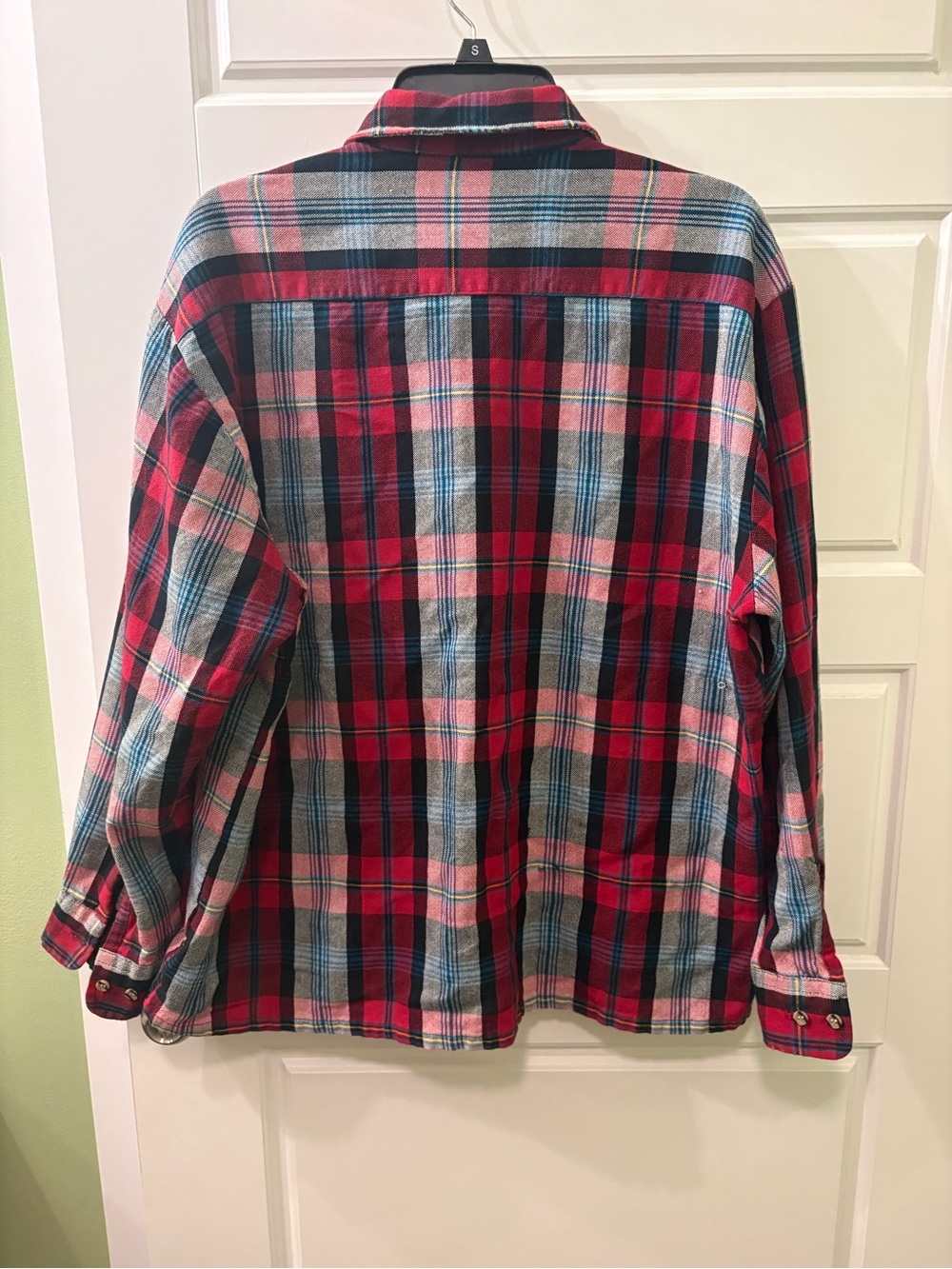 Vintage Backpacker Red Plaid Casual Button-Down Flannel Shirt - Picture 2 of 3